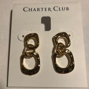 Gold tone pierced earrings